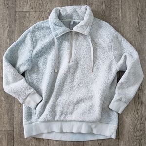 Athleta Sherpa Pull Over Sweater Half Zip Up Women's Medium